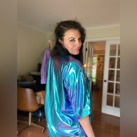 1 Etsy ThatElectricTouch Holographic Iridescent Kimonos Fit A Size L Female $135 - Picture 15 of 17